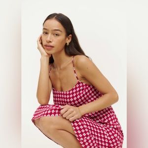 Reformation midi dress in retro print